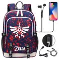 thumbnail image 1 of The Legend Zelda School Backpack-Water Resistant Bookbag with USB Charging Port Multifunction Laptop Bag for Student, 1 of 7