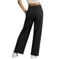 thumbnail image 3 of LWavelet Light Fabric High Waist Wide Leg Pants Women Daily Commute Wear Black XL, 3 of 4