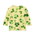 thumbnail image 4 of St Patrick's Day Shirt Kids Clover Shamrock 3/4 Sleeve Shirt Loose Fit Graphic Irish Tees Tops Casual Cute Summer Clothes,Yellow 10-11 Years, 4 of 4