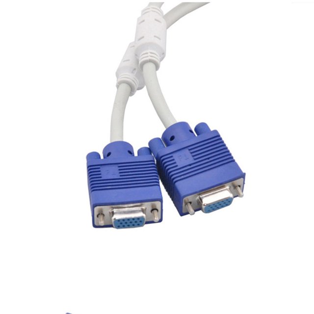 RGB VGA SVGA Macho a 2 VGA dos HDB15 Cable de extensión de adaptador de divisor hembra con divisor de núcleo VGA ShuxiuWang 8390613505637
