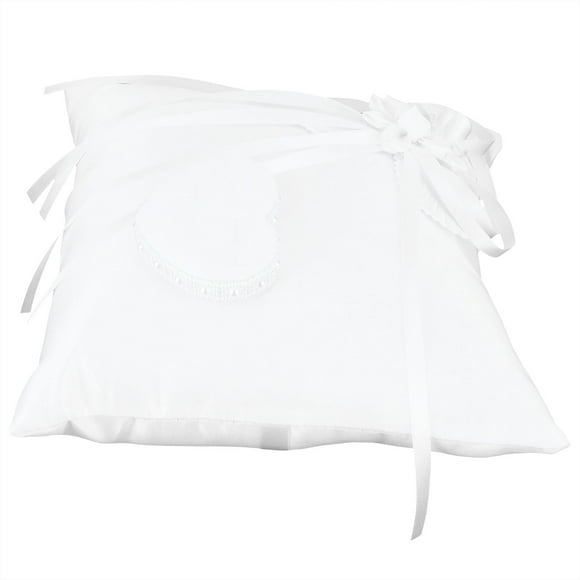 White Ring Pillow Camellia Heart Shape Ring Cushion Wedding Supplies for Party Wedding