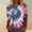 Blue, variant on VgaVtl T-Shirts Womens Plus Size Long Sleeve Purple Plus Size Womens Tops Tie-Dye Loose Print Casual Tops