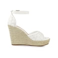 thumbnail image 3 of BLISSFUL STEP Sandales Compensées Espadrilles à Plateforme à Bride à la Cheville pour Femmes Blanc 9, 3 of 7