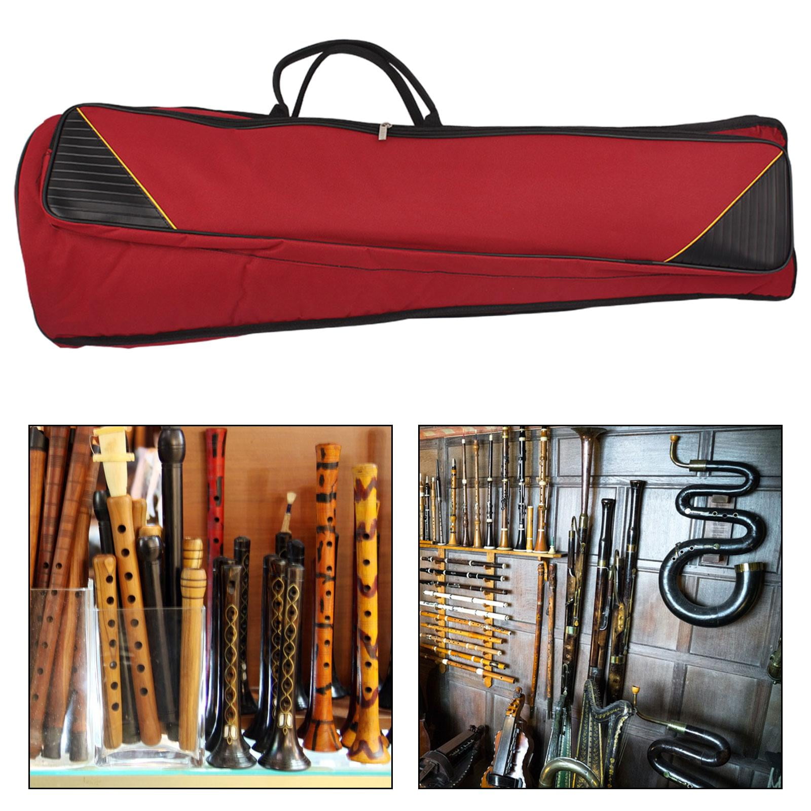 LeeQinersw Oxford Cloth Tenor Trombone Bag with Adjustable Shoulder Strap Trombone Carrying Red