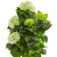 thumbnail image 2 of Nearly Natural 5' Hydrangea Plastic Artificial Plant, Green, 2 of 4