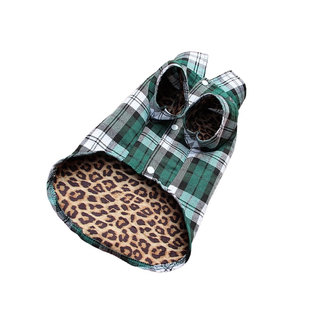 Camisa a cuadros Methold para mascotas Chaleco para cachorros Camisetas para perros Sin hebillas Ropa de varios tamaños Verde METRO