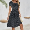 thumbnail image 6 of ZZwxWA Women's Floral Midi Dresses Ruffle Short Sleeve Sundress Smocked High Waist Flowy Boho A Line Babydoll Dress, 6 of 6