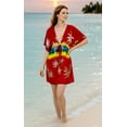 thumbnail image 5 of HAPPY BAY Women's Beachwear Summer Swim Beach Dress Cover ups for Swimwear Women Loose Swing Swimsuit Coverups for Women Tops for Women XL-XXL Red, Palm, 5 of 5