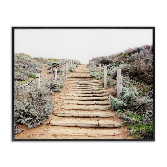 Wooden Stairway to Heaven Black Framed Giclee Art, design by Leah Noel Art