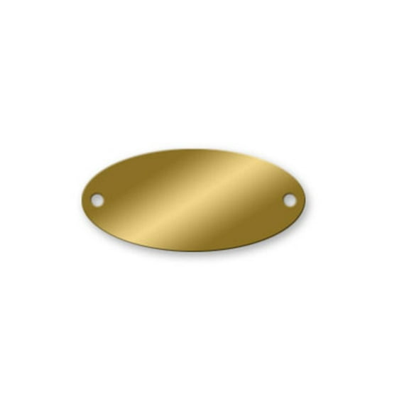 1-1/2 X 3/4 Brass Oval Tags - Pack/25
