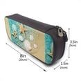 thumbnail image 3 of Picia Starfish And Seashell Pattern Large Capacity PU Leather Pencil Case Organizer Pen Marker Holder Double Zipper Storage Bag Big Pencil Pouch for College Office, 3 of 6