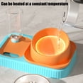 thumbnail image 7 of Automatic Heated Cat & Dog Water Bowl with Food Dish | Double Bowl Anti-Tip Design | Gravity-Fed Water Dispenser & Constant Temperature Heating | 32cm Pet Feeder for Indoor Pets, 7 of 7