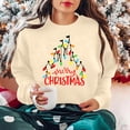 thumbnail image 5 of Christmas Trees Sweatshirt for Women Merry and Bright Christmas Shirts Xmas Holiday Party Long Sleeve Pullover Tops, 5 of 7