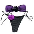 thumbnail image 1 of Trajes baño Bandeau con flores en 3D para mujer, conjunto Bikinis sexys sin tirantes, traje baño dividido 2 piezas,, 1 of 5