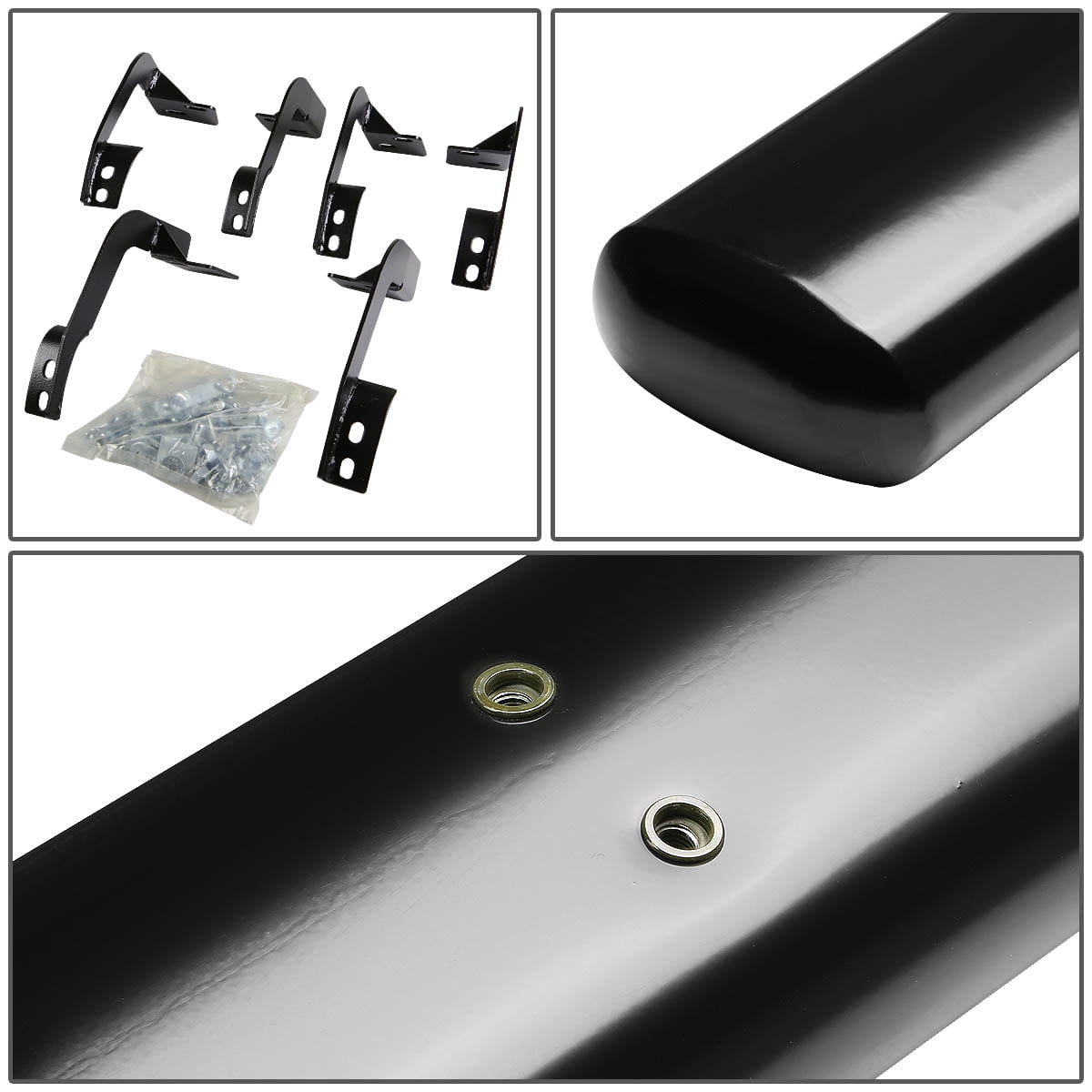 DNA Motoring 5" OD Black Side Step Nerf Bars Running Boards for 2009-2020 Dodge Ram Quad Cab