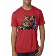 thumbnail image 1 of Wild Bobby Colorful Rainbow Siberian Tiger Animal Lover Men Premium Tri Blend Tee, Vintage Red, XX-Large, 1 of 5