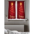 thumbnail image 5 of Christmas Curtains 45 Inch Length,Sheer Curtains for Bedroom Living Room Window Abstract Golden Sparkle Xmas Tree Red Winter Rod Pocket Drapes Kitchen Curtains Small Half Window 52"x45" 2 Panels, 5 of 7