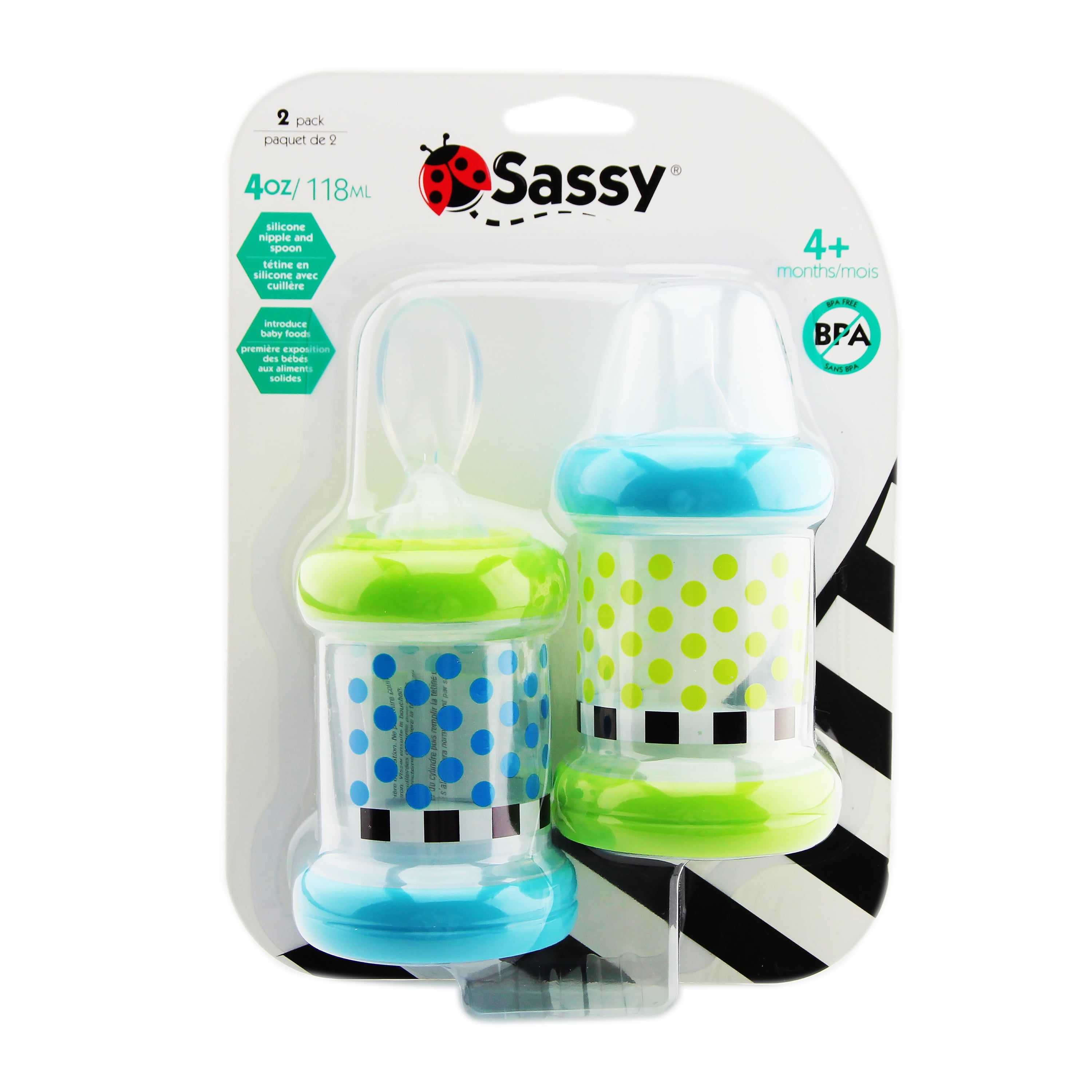 sassy infant baby food cereal fruit feeder bottle