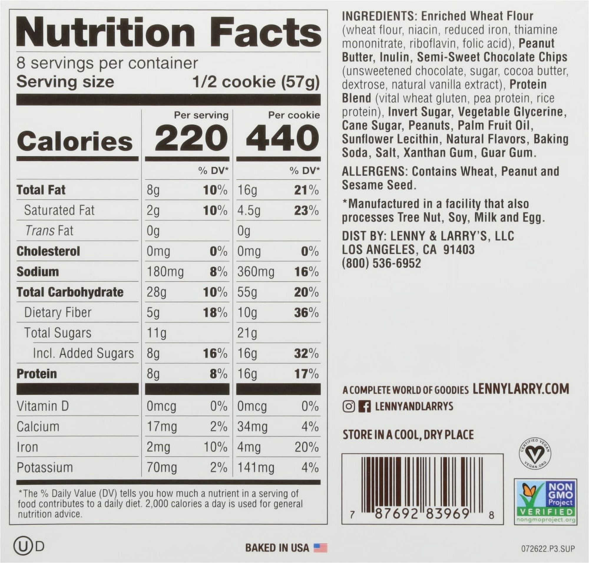 Lenny & Larry's® The Complete Cookie® Peanut Butter Chocolate Chip Soft-Baked Cookies
