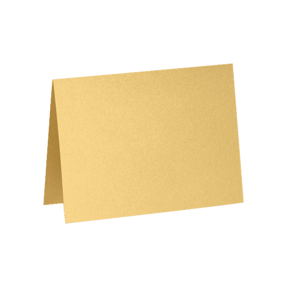 LUXPaper A7 Folded Notecards, 5 1/8 x 7, Gold Metallic, 50 Pack