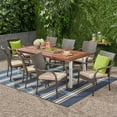 thumbnail image 2 of Addilynn Outdoor Wood and Wicker 8 Seater Dining Set, Dark Brown and Multibrown, 2 of 10