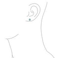 thumbnail image 3 of Bling Jewelry Womens Classic Stabilized Turquoise Milgrain Bezel Halo Oval Stud Earrings .925 Silver, 3 of 5