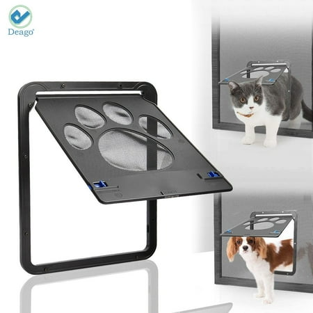 UPC: 0840212865864 | Deago Pet Screen Door Inside Door 8 x 10 inch Lockable Magnetic Flap Screen Automatic Lockable Black Door for Puppy Dog and Cat Door