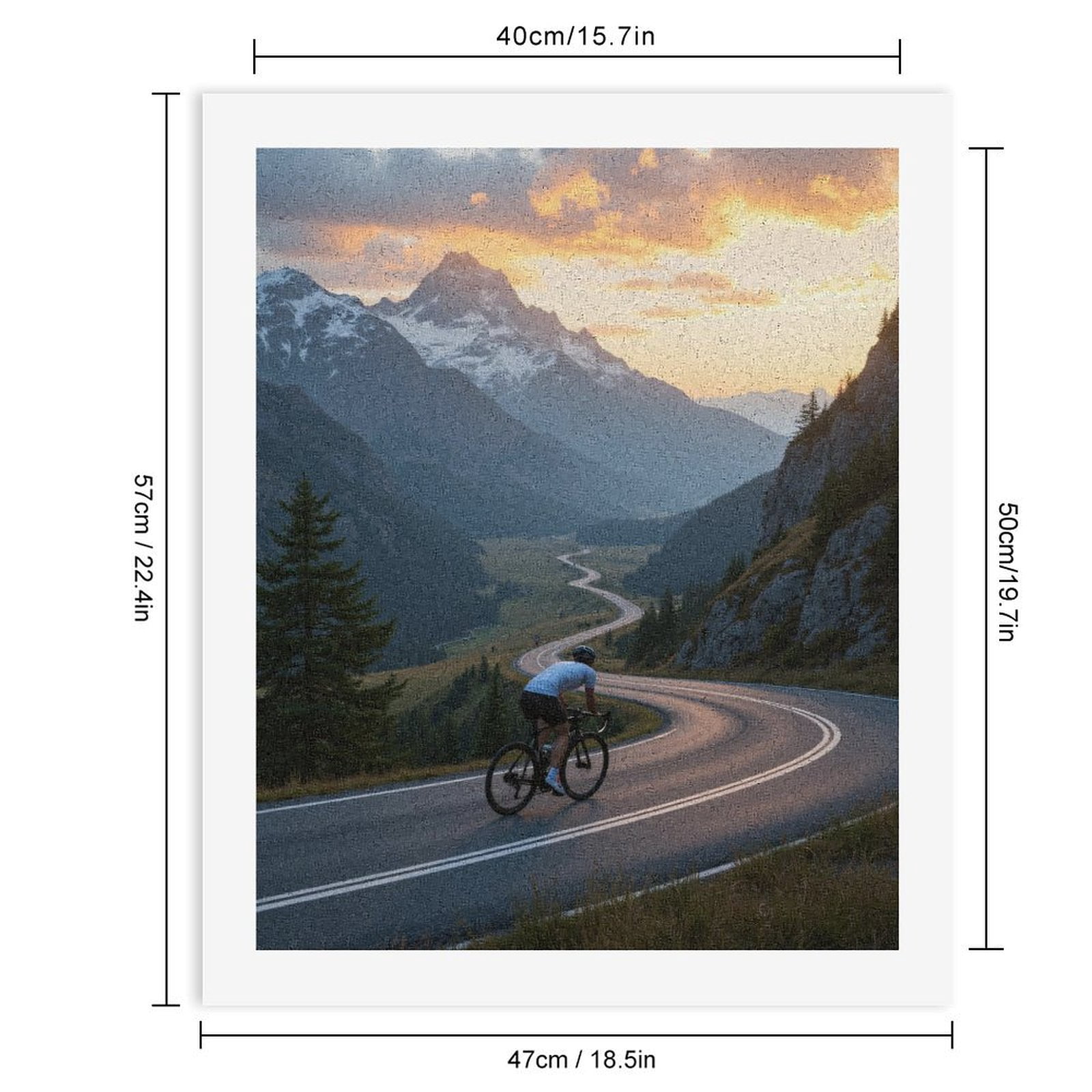 Paint by Numbers Kit for Adults, Cyclist Mountain Sunrise Journey Paint by Numbers, Easy Paint by Numbers Kit for Adults Beginner, DIY Adult Paint by Number Kits on Canvas, 12x16in Home Decor
