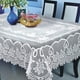thumbnail image 2 of Blondas de encaje blanco de ganchillo: mantel lavable de poliéster jacquard para bodas, restaurantes, banquetes, picnic (blanco, 152 x 228 cm), 2 of 3