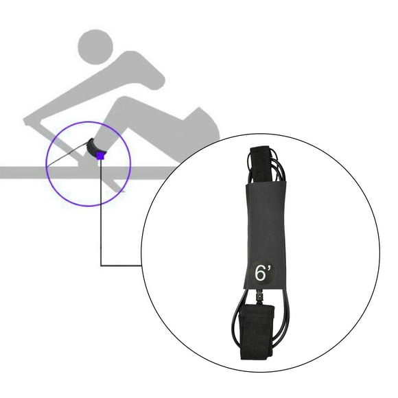 Pierna Cuerda Paddleboard Cuerda recta Single Turn Surf Leash 7 mm Tobillo grueso Cuff Surfboard Leash para Longboard Shortboard Surf Accesorios , 6 pies DYNWAVEMX Correa de tobillo de surf
