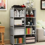 Bookshelf, 5 Tier Book Shelf 8 Cube Storage Tall Bookcase Shelf Bookcase Book Shelf Cube Organizer Cube Shelves Bookshelf for Bedroom, Living Room, Office, Closet, Study Room