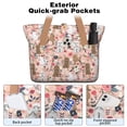 thumbnail image 2 of Tote Bag for Women - Poodle Dog and Flower Floral Shoulder Bag - Large Utility Work Duffle Bag with Zipper Handbag for Travel, Work, Sprots, 2 of 5