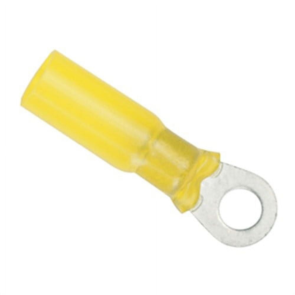 Set of 100 Yellow Ancor Gauge 12-10 Ring Terminal Heat Shrink Tubing, 7"
