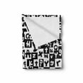 thumbnail image 2 of ABC Puzzle Soft Flannel Fleece Blanket, Funky Irregular Letters Capital and Small in Squares Learning Tools, Cozy Plush for Indoor and Outdoor Use, 60" x 80", Charcoal Grey and White, by Ambesonne, 2 of 6