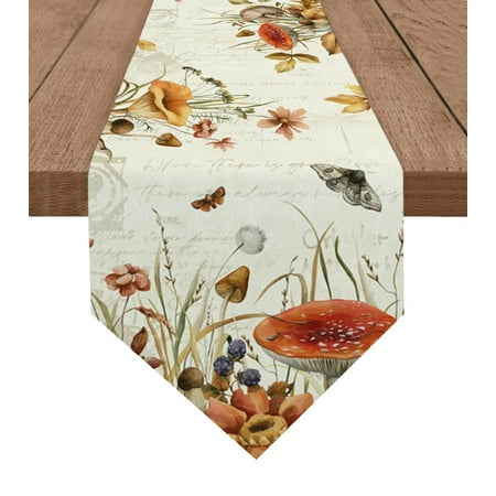 

Retro Art Butterfly Table Runner Wedding Tablecloth Decoration for Kitchen Decor Home Party Dining High Quality Table Cover -72x13 inches