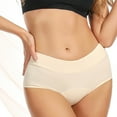 thumbnail image 6 of GlTpooo Women's Incontinence Underwear High Absorbency Period Cotton Underwear Heavy Flow Leakproof Panties Postpartum Menstrual Protective Briefs Beige S, 6 of 9