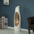 thumbnail image 6 of Modern Unique Design White Floor Flower Vase with Gold Interior, for Living Room, Entryway or Dining Room, 43 inch, 6 of 7