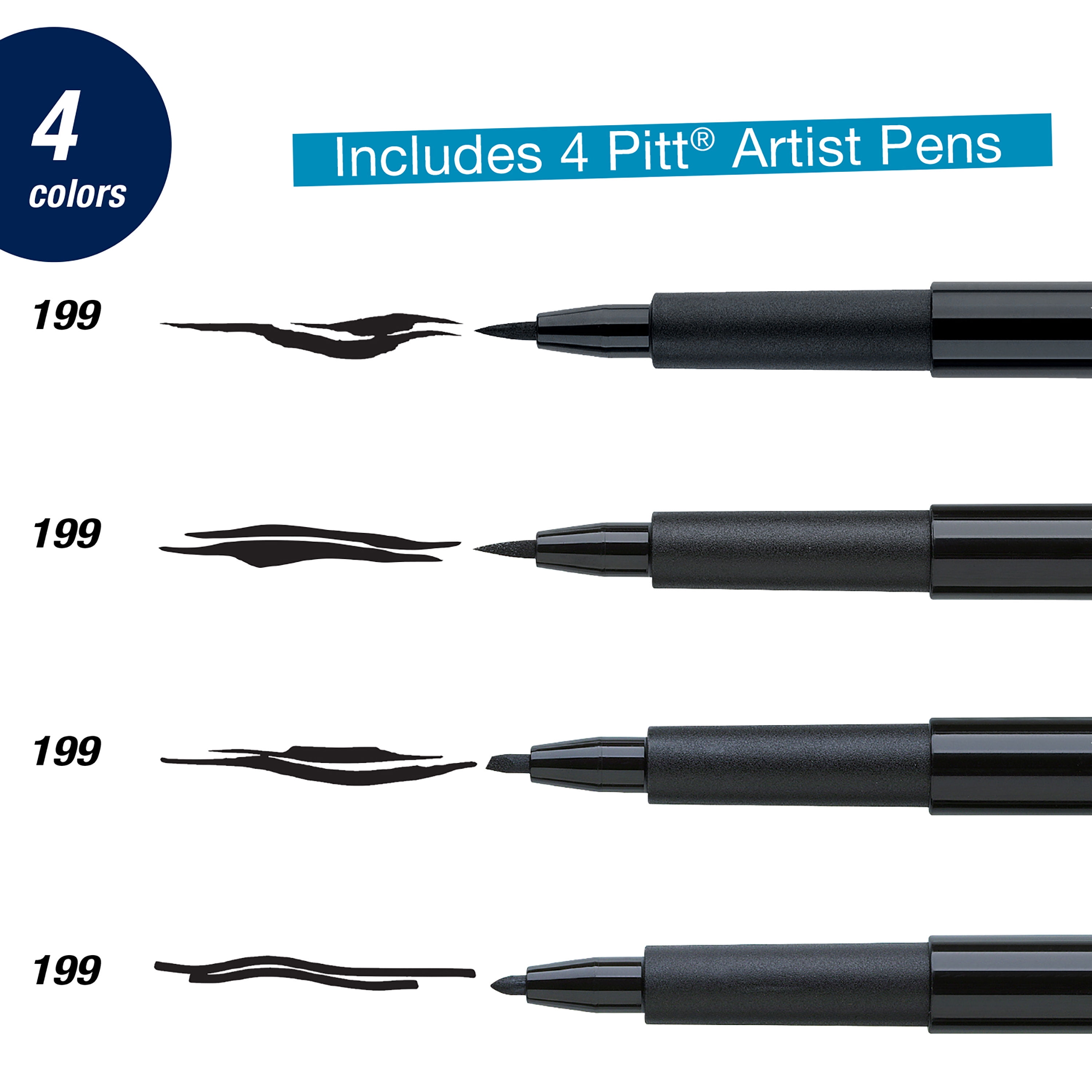 Faber-Castell PITT Calligraphy Pen Set Black - Meininger Art Supply