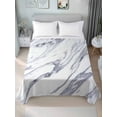 thumbnail image 4 of Twin Flat Sheet 66"x96", White Marble Soft Lightweight Bedding Flat Sheets Only, Grey Abstract Modern Luxury Simple Art Brushed Microfiber Top Bed Sheet, Breathable StainResistant Bedsheets, 4 of 9