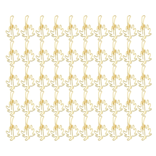 50 Uds Clips de papel portátiles Mini lindo cocotero dorado forma Clips de papel archivo clasificación marcapáginas carpeta