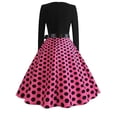 thumbnail image 1 of Vestido de Navidad de manga larga para mujer, bata Vintage, Swing Pinup, elegante, estampado informal, negro, invierno, 50S, 60S, 1 of 5