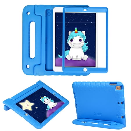 HDE iPad 7th Generation Case for Kids with Built-in Screen Protector – iPad 10.2 inch 2019 Case for Kids Shock Proof Protective Heavy Duty Cover with Handle Stand for 2019 Apple iPad 10.2 - Blue