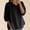 A1-Black, variant on Embroidered Peasant Tops Half Button Down Shirts Puff Short Sleeve Loose Fit Tee Shirts Gauze Tops Womens Bohemian Tops Floral Tunic Embroidered Shirts 3/4 Sleeve T Shirt Gauze Shirts Black L