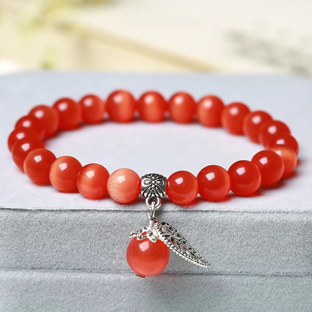 adjustable bracelet cross natural stone and red coral