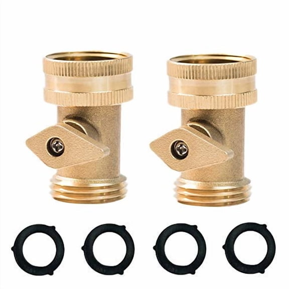 Heavy Duty Brass Shut Off ,Brass Water hose valve On/Off valve garden hose Connector (2PCS)  4 Extra Pressure Washers