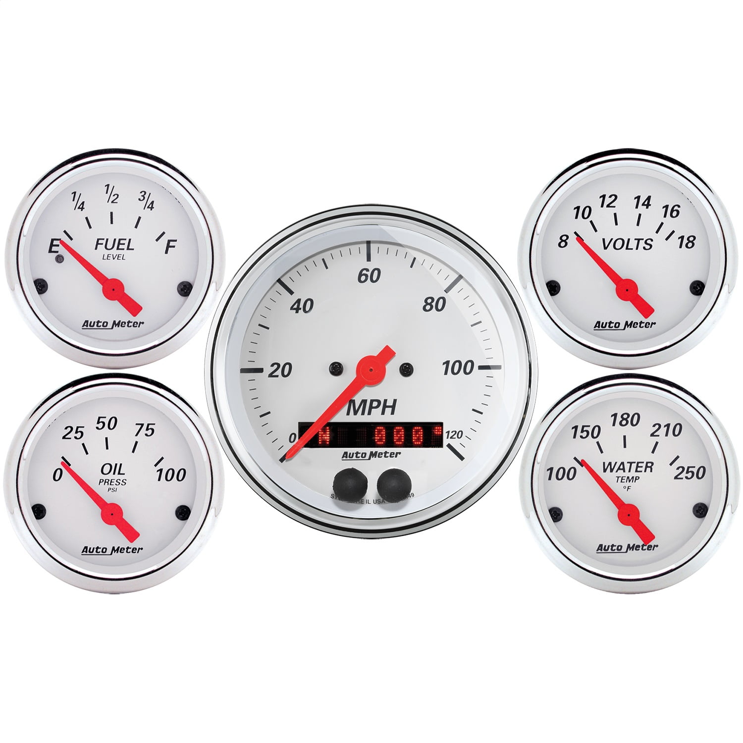 Auto Meter 7088 Gauge Works Triple Pillar