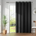 thumbnail image 1 of Curtainking Rideau Séparateur de Pièce Rideau pour Portes de Patio Rideau pour Porte Coulissante avec Oeillets, Rideau de 1 Panneau, 80x84 Pouces, Noir, 1 of 6