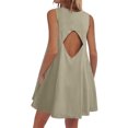 thumbnail image 2 of ZKCCNUK Womens Dresses 2025 Solid Sleeveless Cutout Back Sundress Beach Swimwear Summer Casual Mini Dresses with Pocket, 2 of 8