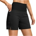 thumbnail image 4 of REALiKUN Women's Athletic Shorts 6" High Waisted Stretchy Bermuda Shorts Quick Dry Summer Casual Shorts, 4 of 6