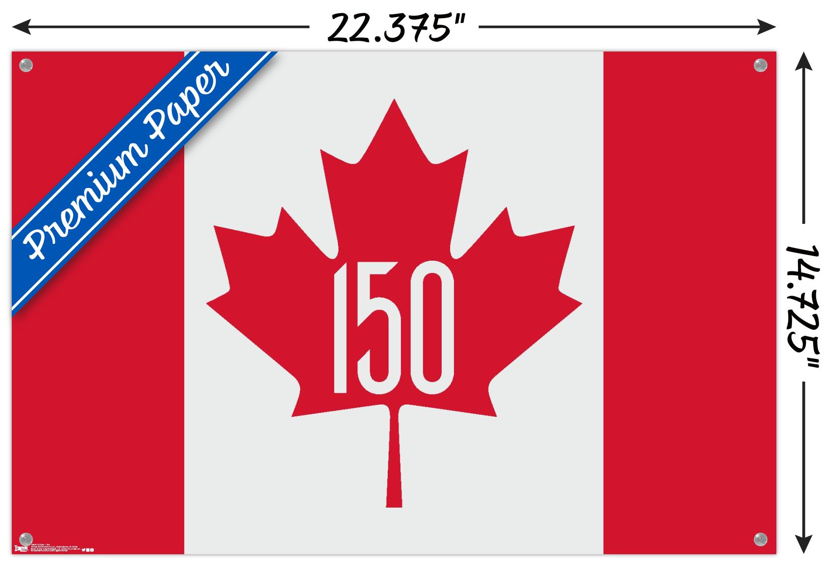 Canada - 150th Anniversary Wall Poster with Push Pins, 14.725" x 22.375"